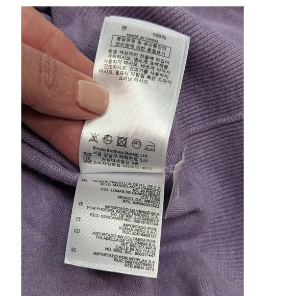 Brooks Brothers Supima® Cotton Half-Zip Sweater — Lilac — Size Medium - Picture 11 of 12